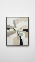Abstract Canvas Painting with Brushed Metal Frame